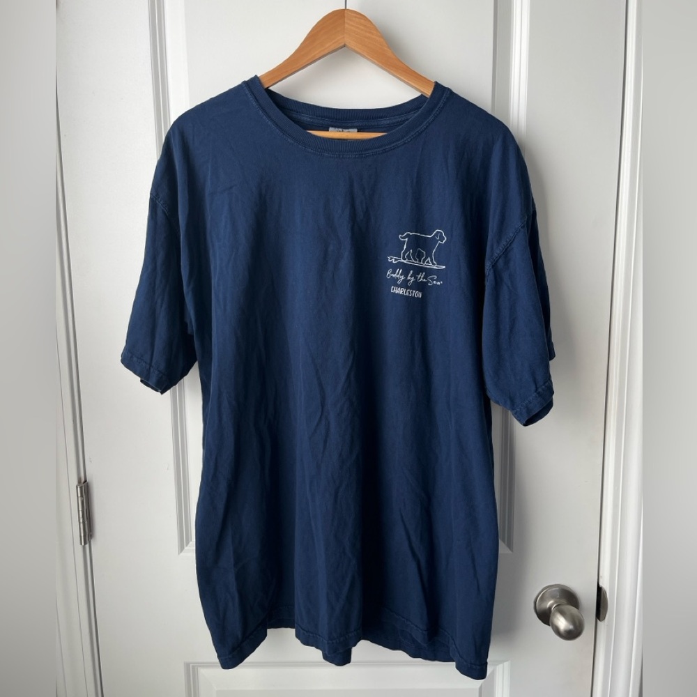 navy blue buddy by the sea charleston tee